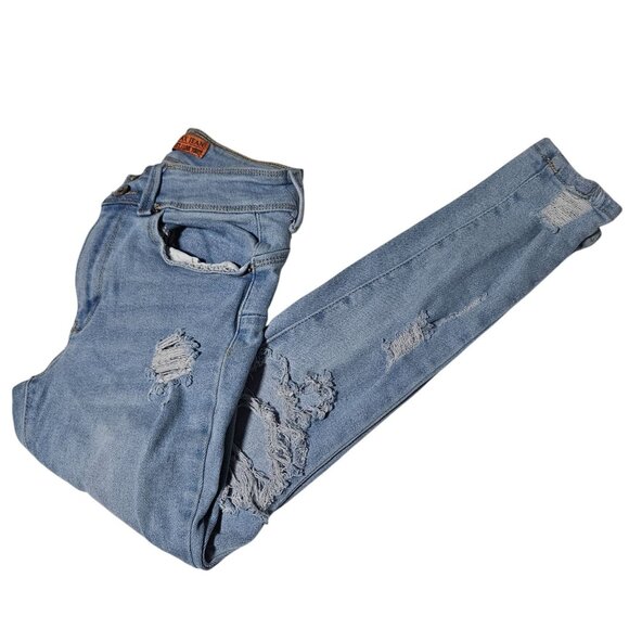 Wax Butt I Love You Jeans Womens Size 3 Skinny Low Rise Light Wash Denim Pants - Picture 1 of 7